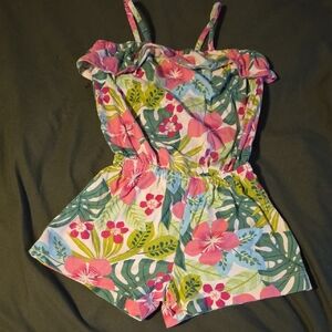The Children's Place Pink and Green Floral Romper